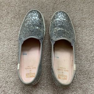 Kate Spade Keds Shoes - Silver Glitter - Size 7.5